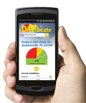 The DAF Scale is optimised for mobile devices so you can check the weather for sealcoating or striping